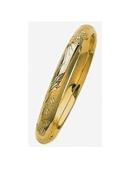 6mm Lazer Hollow Gold Bangle Bracelet