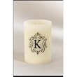 Monogram LED BlowOut Wax Candle with Lightbulb Wick - K