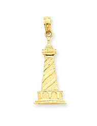 14k Gold Lighthouse Pendant