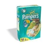 Pampers Baby Dry Diapers Sesame Street, Size 1 - 8 To 14 lbs( 4 To 6 Kgs), Jumbo Pack 41995 - 56 diapers / pack, 4 packs