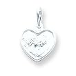 Sterling Silver Angel in Heart Charm with 20 inch Sterling Silver Chain