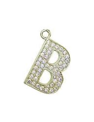 1.68ct 14k Gold "A" Charm w/ Diamonds
