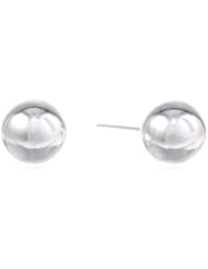 Silvertone Brass Ball Stud Earrings