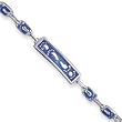 Sterling Silver Enameled Footprint Bracelet