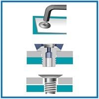 01722-03009, AVDEL, RIVSCREW M3[.118]D .280L, TRIVALENT CHROMATE 43 PER POD, PACK OF 100