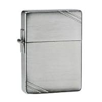 Zippo Lighter 1935 Replica w/ slashes, Brushed Chrome