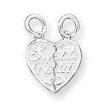 Sterling Silver Sweet Heart 2-Piece Break Apart Heart Charm
