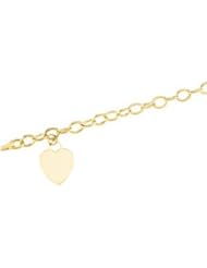 14K Yellow-Gold Hollow Link Charm Bracelet by US Gems