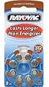 Rayovac Loud'n Clear Hearing Aid Batteries, Premium Zinc Air, Size 312 , 8 batteries
