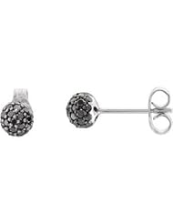 Black Diamond Earrings 1/2 ct tw 14k White Gold Black Diamond Earrings By Helios