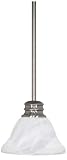Nuvo Lighting Empire 1-Light Mini Pendant with Alabaster Swirl Glass and Hang Straight Canopy