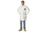 Disposable Lab Coat - 2 Pocket-Open Collar-Snap Front. Package of 30
