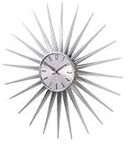 George Nelson Silver Retro Starburst Large Wall Clock