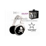 Stylish Headphone Star Skull Black