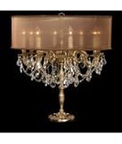American Brass and Crystal TL6545-AS-GS-04G-TB-DL Llydia 8 Light Table Lamp in Antique White Glossy with Golden Shadow Strass Pendalogue crystal