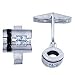 0.75 Carat G/VS2 Princess Certified Diamond & Gemstone Cufflinks in 18ct Solid White Gold