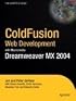ColdFusion Web Development with Macromedia Dreamweaver MX 2004 (Books for Professionals by Professionals)