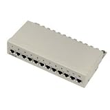 Tecline MINI PATCHFELD, CAT 6, 12 PORT, DESKTOP, HELLGRAU RAL 7035, 17000106