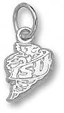 Iowa State Cyclones Solid Sterling Silver ''ISU'' Cardinal 3/8'' Pendant