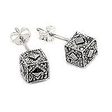 Cube Marcasite Post Earrings