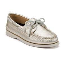 Sperry Women's Authentic Original 2-Eye Boat Shoe Gold Metallic Size 7.5