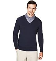 Pure Cotton Striped Mock Shirt Jumper