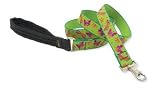 Lupine 1 Inch Padded Handle Dog Lead-4 Foot Length-Meadow Pattern