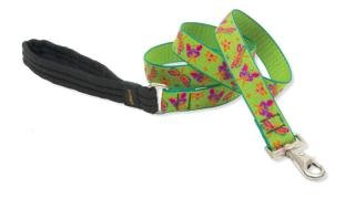 Lupine 1 Inch Padded Handle Dog Lead-4 Foot Length-Meadow Pattern