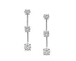 1.00 Three-Stone Diamond Drop Earrings