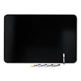 Oval Dry-Erase Black Marker Board, Includes 5 Fluorescent Markers, 3' x 2' QRTS513