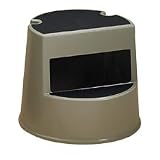 Step Stool, One-piece, Rolling, Extra-large Non-Skid Seat, Black RUB25231