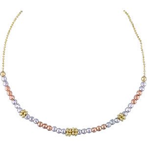 Rainbow Beaded Gold Necklace