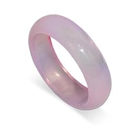 5 MM Pink Agate Band Gemstone Ring by Gem Avenue