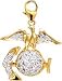 Marine'S Logo, 14K Gold Diamond Charm