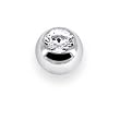 Solid 14KT White Gold CZ Replacement Ball 4mm - 16 Gauge