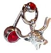 .925 sterling silver bull belly button ring 3/8"