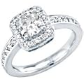14kt White Gold 1ct Cushion Cut Center Diamond Engagement Ring, IGI Graded Helzberg Radiant Star