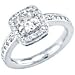 14kt White Gold 1ct Cushion Cut Center Diamond Engagement Ring, IGI Graded Helzberg Radiant Star