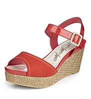 Peep Toe Wide Fit Ankle Strap Wedge Sandals