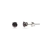 Eve's Addiction The Boss Black Onyx Sterling Silver Mens Stud