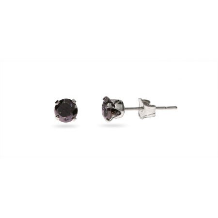 Eve's Addiction The Boss Black Onyx Sterling Silver Mens Stud