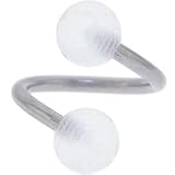 Clear GLOW-n-DARK Spiral Twister Belly Ring