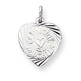 Sterling Silver Special Daughter Heart Disc Charm