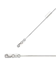 20" 14K White Gold 0.6mm (0.02") Polished Classic Box Chain w/ Lobster Clasp