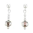 Czech Glass Dangling Post Earrings with Sterling Silver Accent Beads, #7950