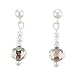 Czech Glass Dangling Post Earrings with Sterling Silver Accent Beads, #7950