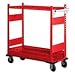 Equipto 4573D V-Grip 2-Shelf Wire Shelving Cart with Heavy Duty Casters, 18 Gauge Steel, 800 lbs Capacity, 36" W x 42" H x 18" D, Textured Red