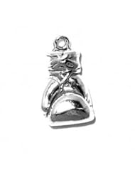 Sterling Silver 18" .8mm Wide Box Chain Necklace With Boxing Glove 3D Sports Pendant