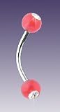 Acrylic Stone Curved Barbell (Pink)