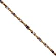 Sapphire and Diamond Bracelet w Yellow Gold Bamboo Links